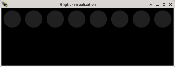 Visualization window with 8 RGB lights.